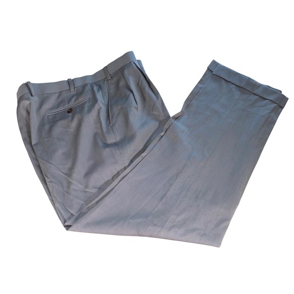 Lauren Ralph Lauren Mens Gray Herringbone Pleated‎ Dress Pants - Picture 1 of 6